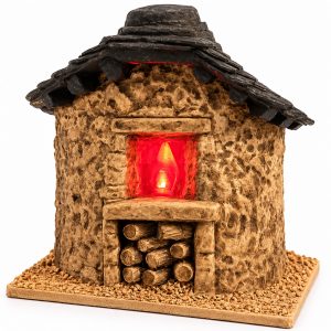 Forno MINI 6 con Lampada Effetto Fiamma 10x7x9 cm Scala 1:32
