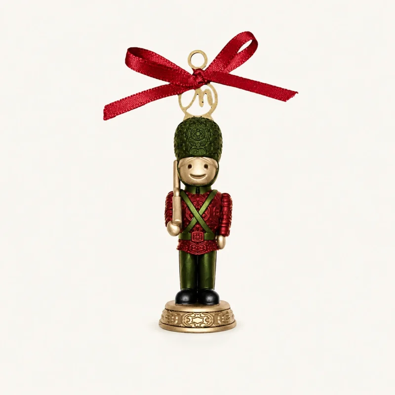 Addobbo per Albero Arthur Kingsley Oro Rosso e Verde Dipinto a Mano