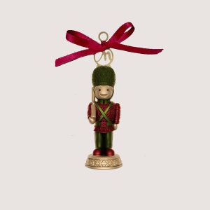 Arthur Kingsley ornement d’arbre peint à la main en rouge et vert or