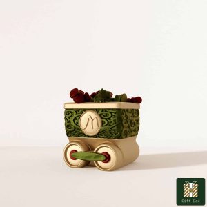 Ornement Wagon Jeux Train Merano Décoré à la main Or, Rouge et Vert