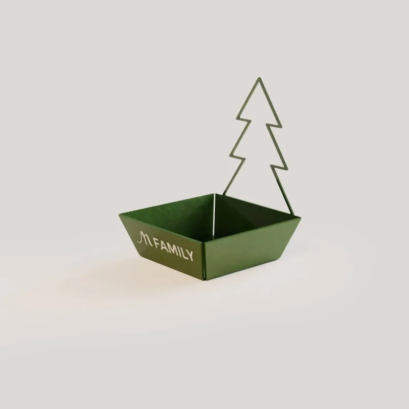Bañera trapezoidal con bandeja de aparcacoches metálica M-Family color verde bosque mate