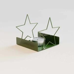Portatealight M-Dream in metallo colore verde bosco opaco