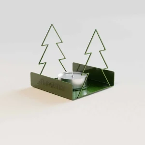 Portatealight M-Family in metallo colore verde bosco opaco