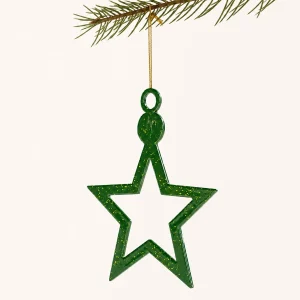 Addobbo albero linea M-Dream in metallo colore verde bosco glitter oro