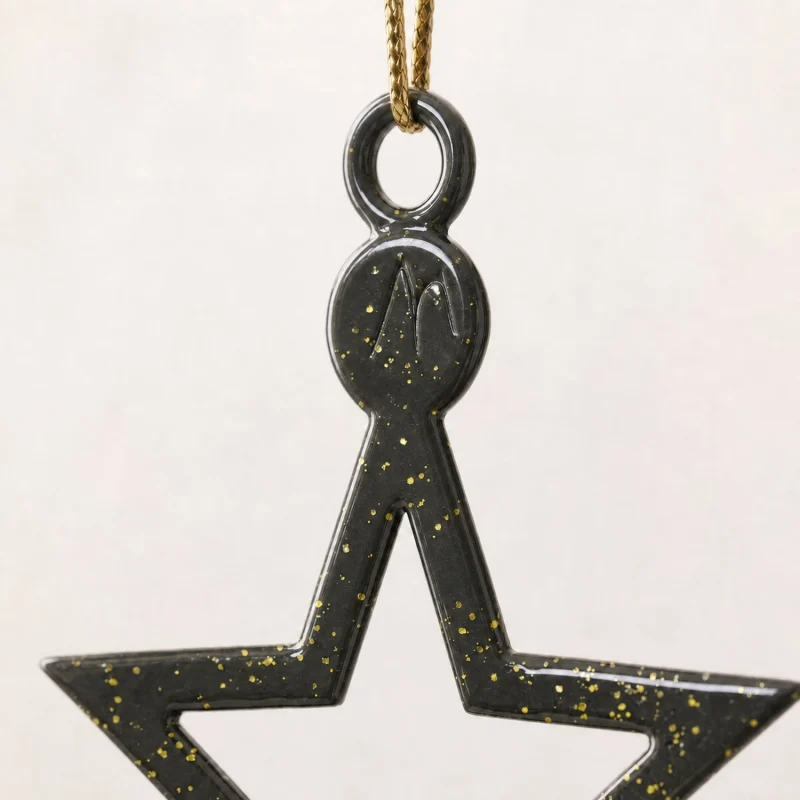 Decoración de árbol M-Dream line en metal con purpurina dorada antracita