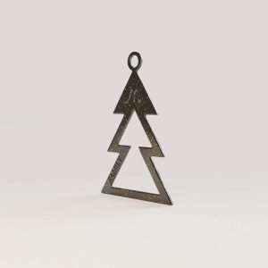 Décoration d’arbre de la ligne M-Family en métal scintillant or anthracite