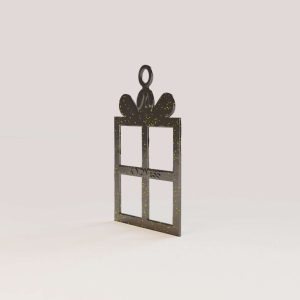 Décoration d’arbre de la ligne M-Kindness en métal à paillettes d’or anthracite