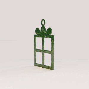 Décoration d’arbre de la ligne M-Kindness en or paillettes couleur métal vert forêt