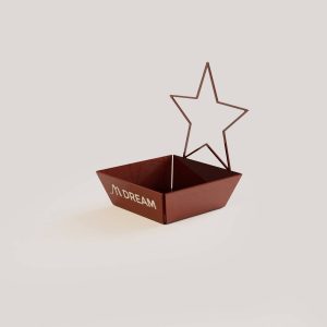 M-Dream Metall-Dienertablett trapezförmige Badewanne matt burgunderrot