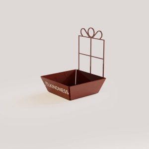 M-Kindness Metall Diener Trapezwanne matt burgunderrot Farbe