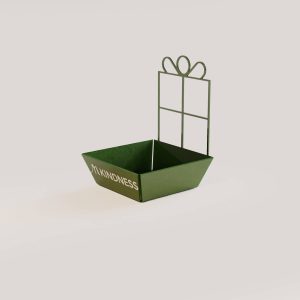 M-Kindness Metall Dienertablett trapezförmige Badewanne matt waldgrün Farbe