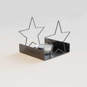 M-Dream Teelichthalter aus mattem anthrazitfarbenem Metall