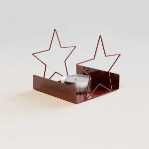 M-Dream Teelichthalter aus mattem burgunderrotem Metall