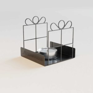 M-Kindness Teelichthalter aus Metall matt anthrazit