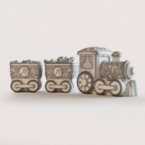 Ensemble complet d’ornements de train décoré d’un effet de statue