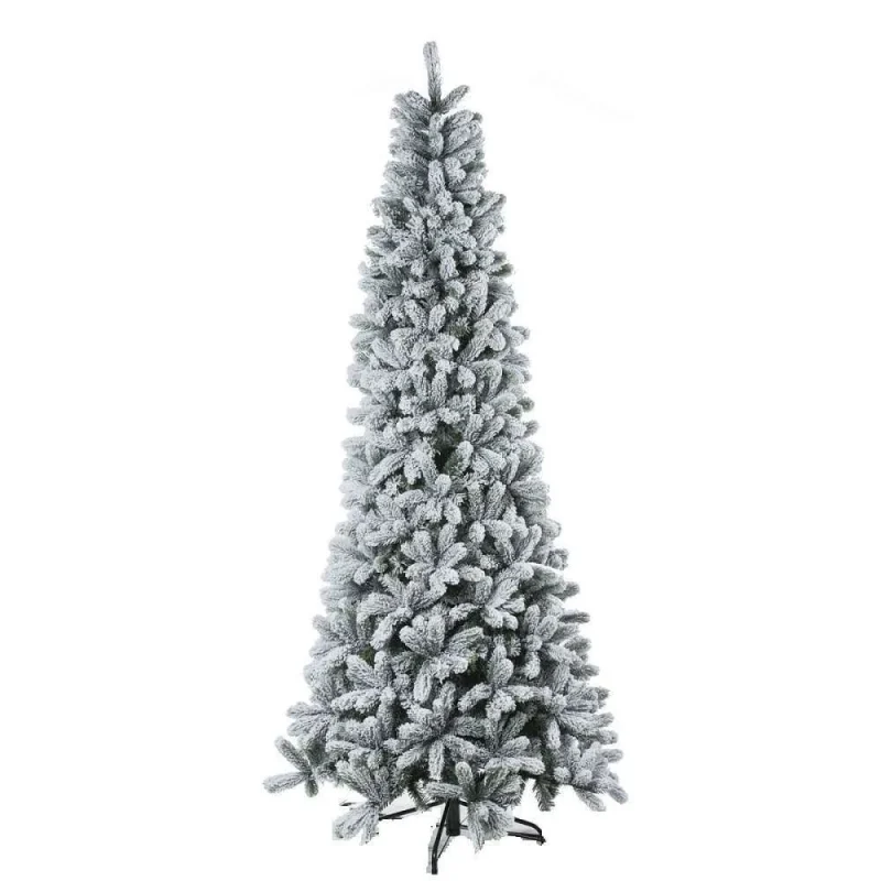 Albero di Natale Slim Innevato Abete Monte Cimone Real Touch h 180 cm ø 65 cm