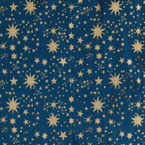 Rouleau 100x70 cm Étoiles en or bleu pour crèche