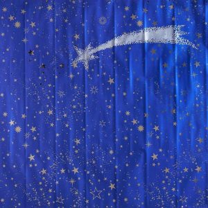 Rouleau 100x70 cm étoiles bleues avec comète argentée pour crèche