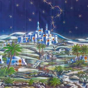 Rouleau 100x70 cm Fond de Nuit Arabe pour Crèche