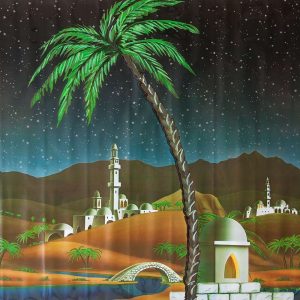 Rouleau 100x70 cm Toile de fond diurne arabe pour crèche