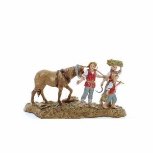 Contadini con Cavallo Standard 10 Stile Napoletano per Presepi in Scala 1:20
