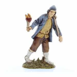 Uomo con Fiaccola Standard 10 Stile Napoletano per Presepi in Scala 1:20