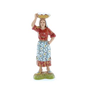 Donna con Cesta in Testa Standard 10 Stile Napoletano per Presepi in Scala 1:20