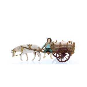 Gruppo carretto con maiali Standard 10 Stile Napoletano per Presepi in Scala 1:20