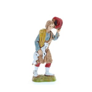 Pastore con Agnello e Cappello Standard 10 Stile Napoletano per Presepi in Scala 1:20