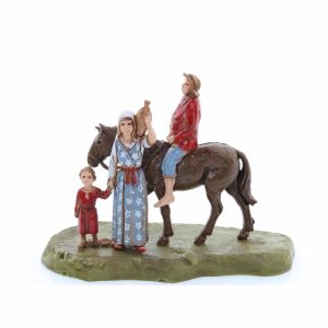 Scena Uomo a Cavallo con Famiglia Mini 6 Napoletano per Presepi in Scala 1:32