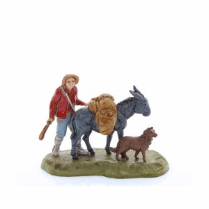Scena Uomo con Asino Mini 6 Napoletano per Presepi in Scala 1:32