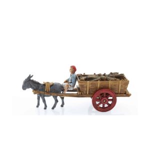 Scena Carretto con Asino Mini 6 Napoletano per Presepi in Scala 1:32