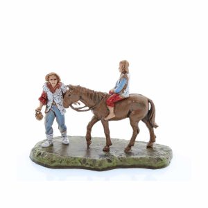 Scena Uomo con Bimbo a Cavallo Mini 6 Napoletano per Presepi in Scala 1:32