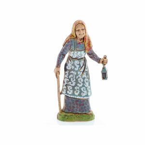 Vecchia con Lanterna Standard 10 Stile Napoletano per Presepi in Scala 1:20