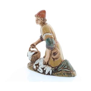 Inginocchiato con Pecora Standard 10 Stile Arabo per Presepi in Scala 1:20