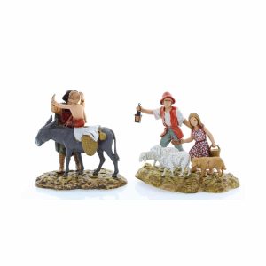 Gruppo con 2 soggetti e animali cm 10 stile 700