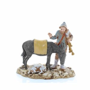 Zampognaro con Asino Standard 10 Stile Napoletano per Presepi in Scala 1:20