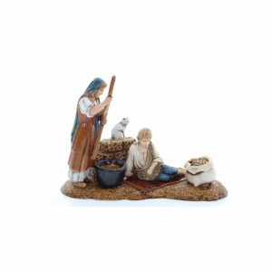 Gruppo Donna con Bimbo su Tappeto Standard 10 per Presepe in Stile Napoletano Scala 1:20