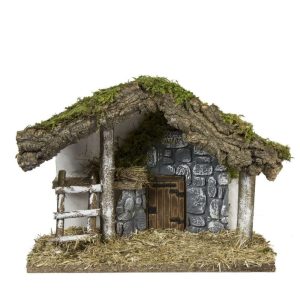 Cabane avec porte et échelle 32x17x24 à l’échelle 1:20 pour statues cm 10