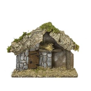 Cabane avec Porte et Mur 28x15x23 à l’échelle 1:20 pour Statues cm 10