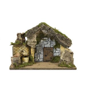 Cabane avec fontaine cm 36x17x24 pour personnages cm 10