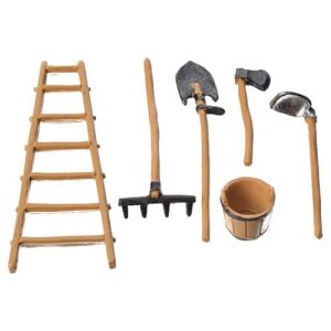 Busta con Assortimento di 6 Accessori Standard 10 per Presepe in Scala 1:20