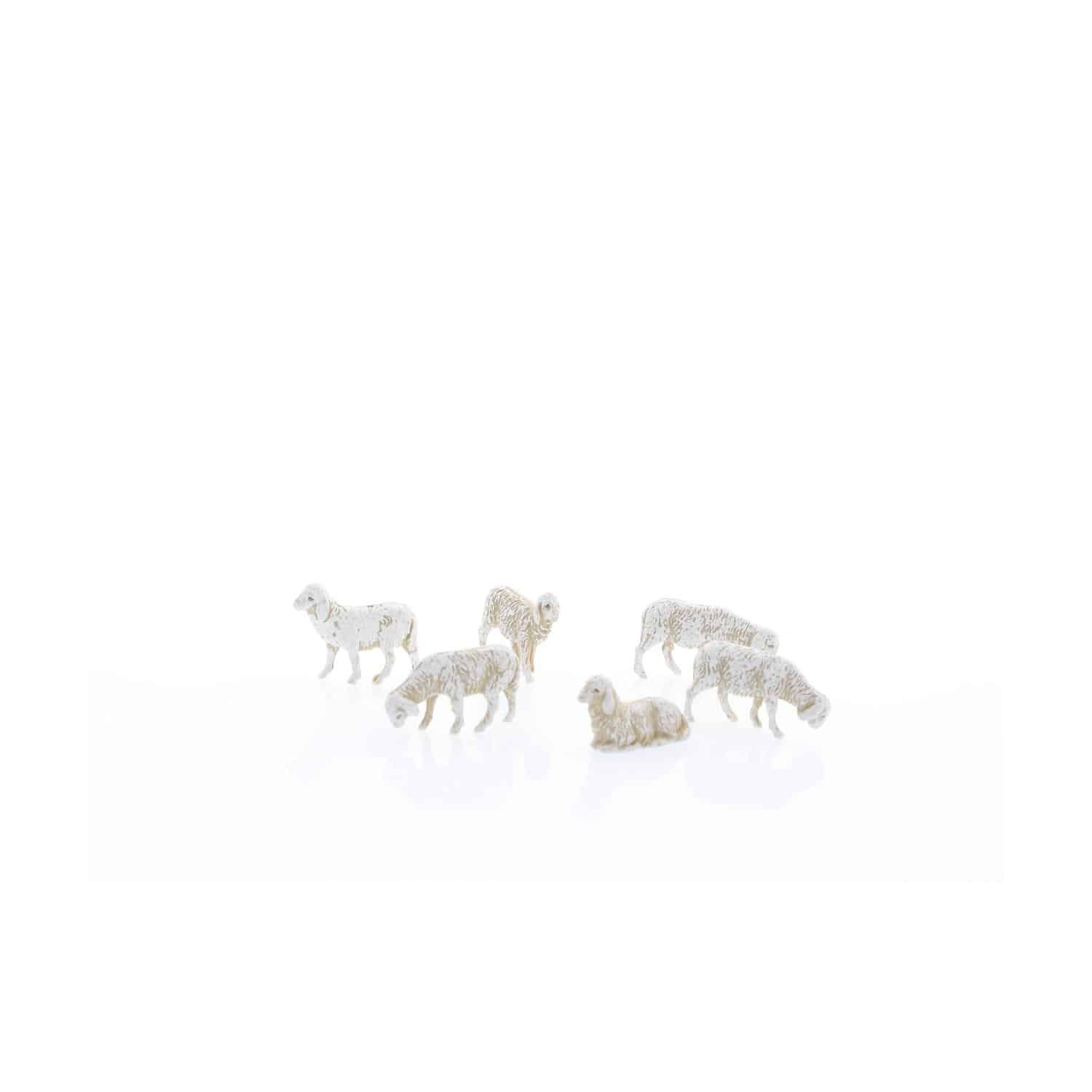 Set 6 Pecore Assortite per Presepi Micro 3.5 in Scala 1:50