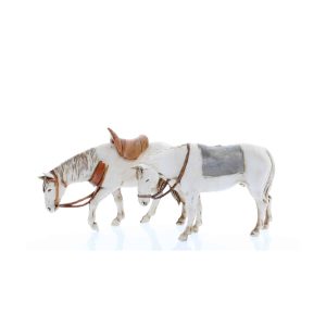 Set 2 Cavalli Assortiti Standard 10 per Presepe in Scala 1:20