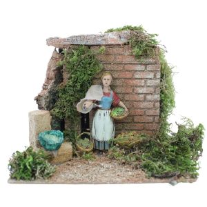 Fruttivendola Animata 220V per Presepi Scala 1:20