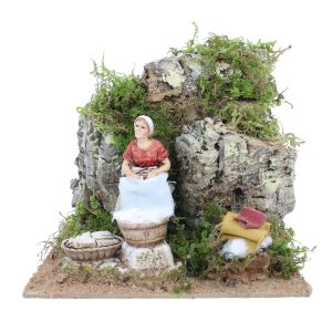 Lavandaia Animata 220V per Presepi Scala 1:20