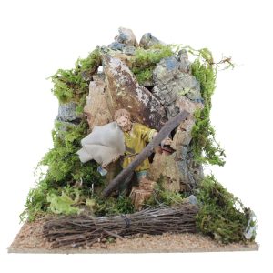 Boscaiolo Animato 220V per Presepi Scala 1:20