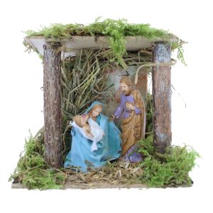 Madonna che Culla Gesù Bambino Animata 220V per Presepi Scala 1:20