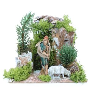 Pifferaio che Alza il Piffero Animato 220V per Presepi Scala 1:20