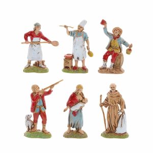 Set 6 Soggetti Napoletani Mini 6 Napoletano per Presepi in Scala 1:32